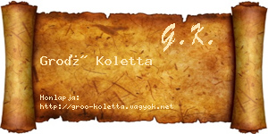 Groó Koletta névjegykártya